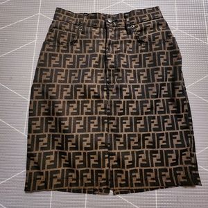 EUC vintage Fendi zucca skirt